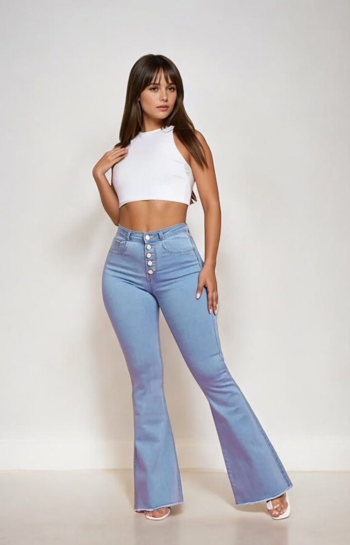 Jeans Campana Con Bolsas Claro Cartagena