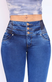 Jeans Levanta Pompa Cintura Alta 24035 Claro Premium