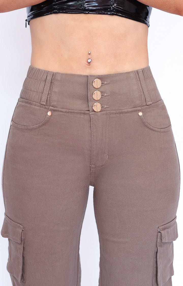 Pantalon Levanta Pompa CARGO KAKI con Bolsas