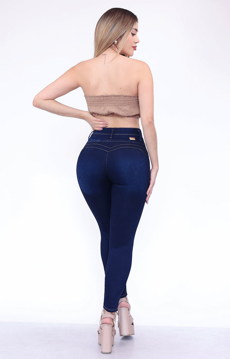 Jeans Levanta Pompa Samantha Oscuro