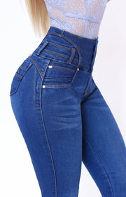 Jeans Levanta Pompa Cintura Alta 2305 Claro Premium