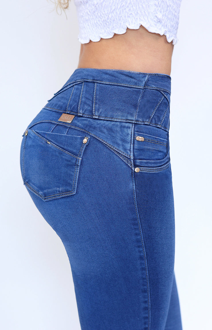 Jeans Levanta Pompa Cintura Alta 24036 Claro Premium