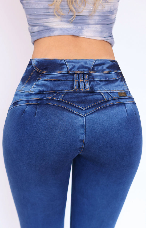 Jeans Levanta Pompa Cintura Alta 24035 Claro Premium