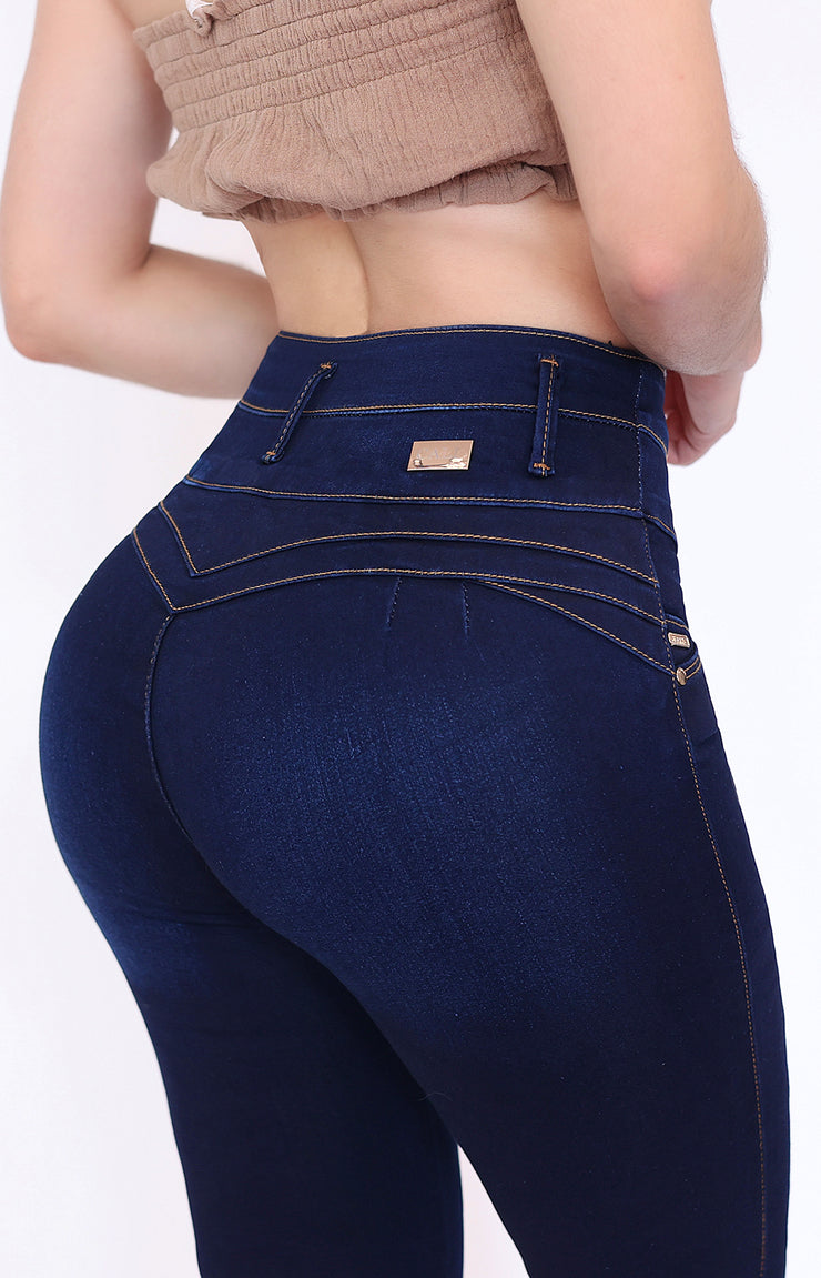 Jeans Levanta Pompa Samantha Oscuro