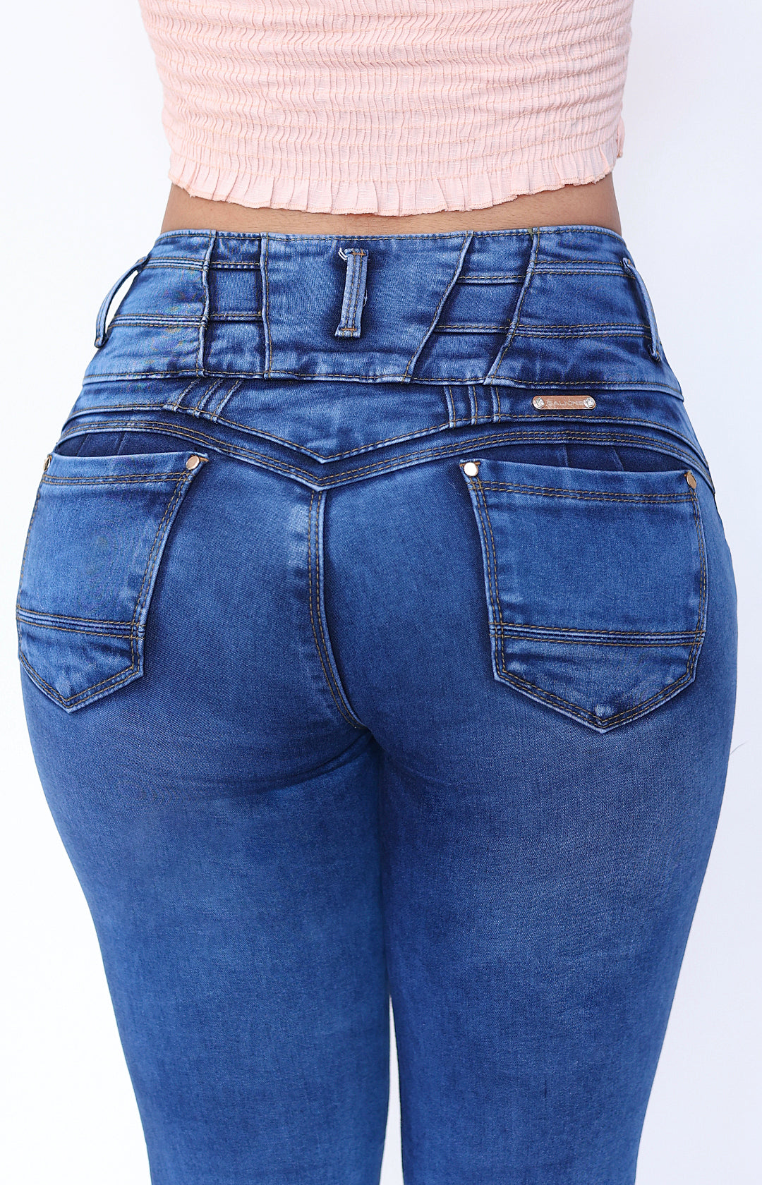 Jeans Levanta Pompa Cintura Alta 24027 Claro