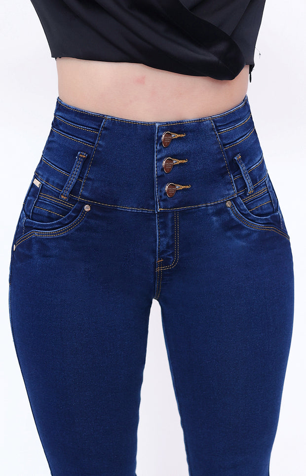 Jeans Levanta Pompa Cintura Alta 24014 Medio