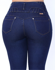 Jeans Levanta Pompa Cintura Alta 24017 oscuro