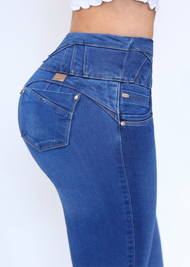 Jeans Levanta Pompa Cintura Alta 24036 Claro Premium