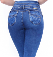 Jeans Levanta Pompa Cintura Alta Miranda Claro Premium