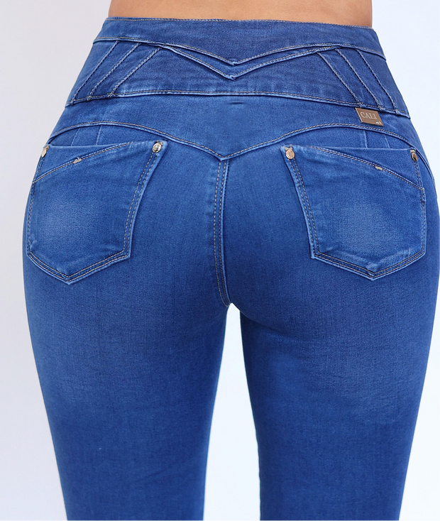 Jeans Levanta Pompa Cintura Alta 24036 Claro Premium