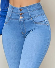 Jeans Levanta Pompa Samantha Claro