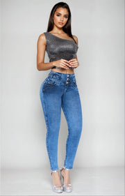 Jeans Levanta Pompa Cintura Alta 2304 Claro