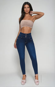 Jeans Levanta Pompa Samantha Oscuro