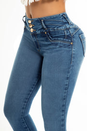 Jeans Levanta Pompa 292 Marca GOP Premium Cintura Alta Claro