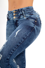Jeans Levanta Pompa GOP C-270 Medio Con Destrucción  is