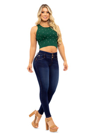 Jeans Levanta Pompa Amy Oscuro GOLDEN COLLECTION