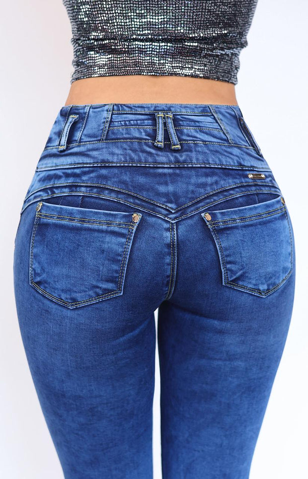 Jeans Levanta Pompa Cintura Alta 2304 Claro