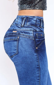 Jeans Levanta Pompa Cintura Alta 2304 Claro