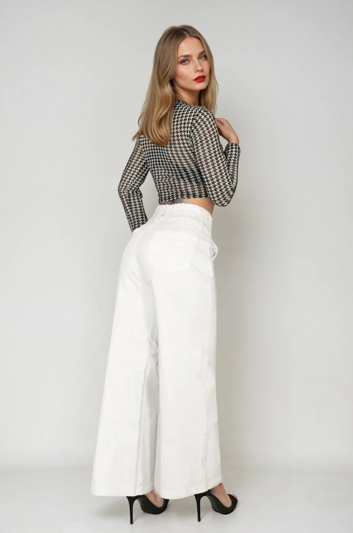 Pantalón Blanco Wide Leg con bolsas
